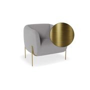 Belle Lounge Chair - Cloud Grey- Brushed Matt Gold Legs gallery detail image