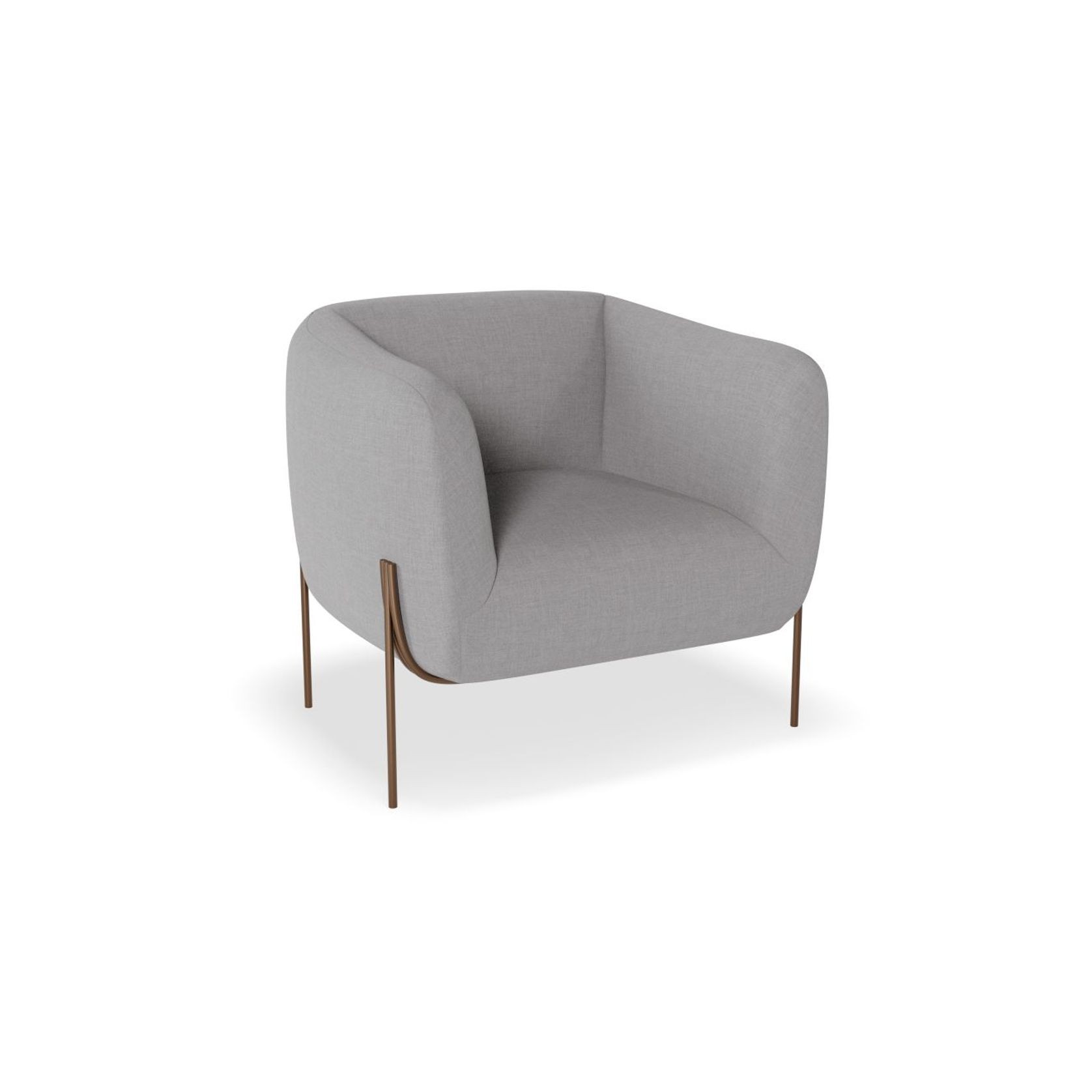 Belle Lounge Chair -Cloud Grey Brushed Matt Bronze Legs gallery detail image