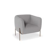 Belle Lounge Chair -Cloud Grey Brushed Matt Bronze Legs gallery detail image