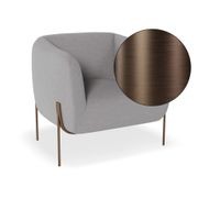 Belle Lounge Chair -Cloud Grey Brushed Matt Bronze Legs gallery detail image