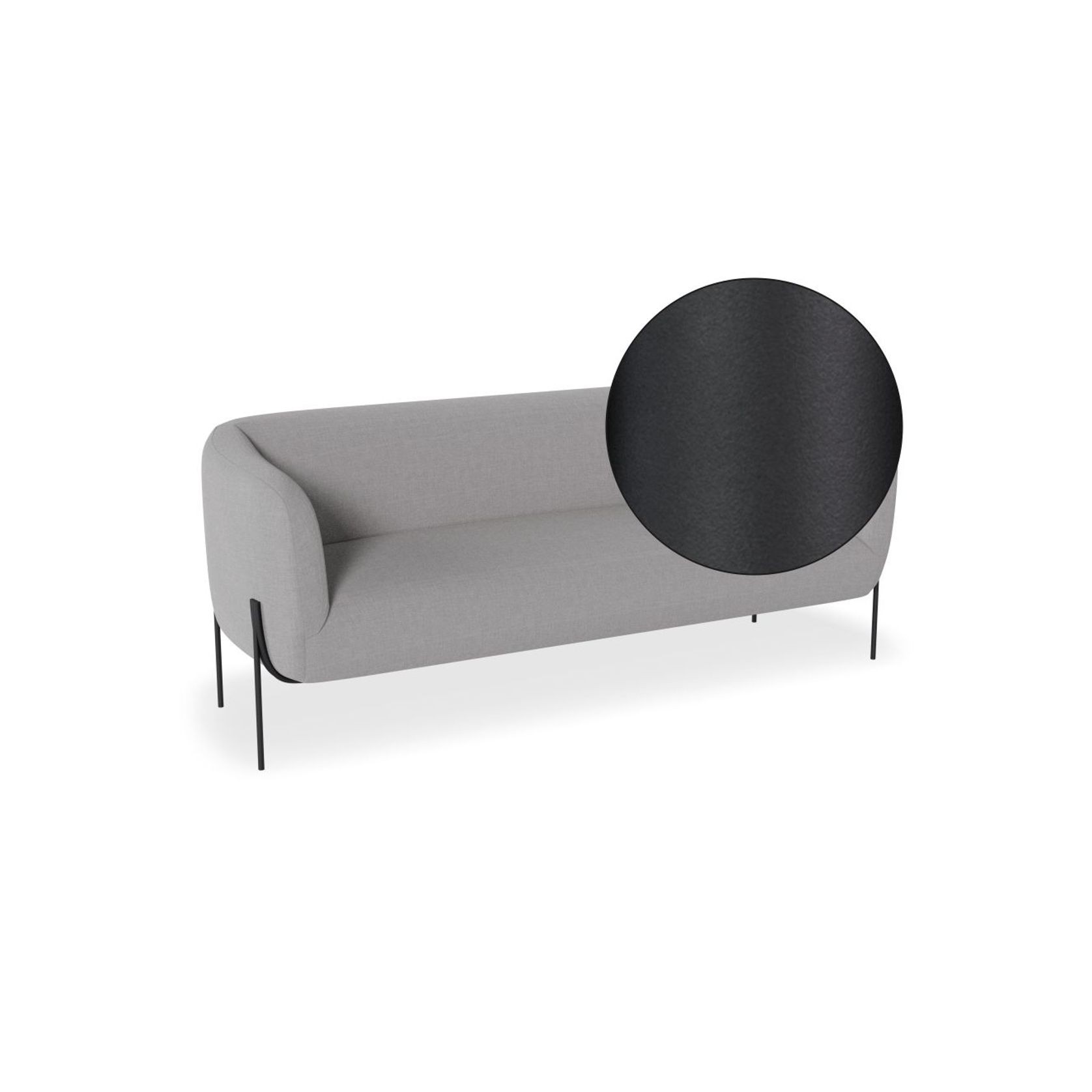 Belle 2.5 Seater Sofa -Cloud Grey w Brushed Matt Bronze gallery detail image