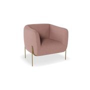 Belle Lounge Chair - Blush Pink -Brushed Matt Gold Legs gallery detail image