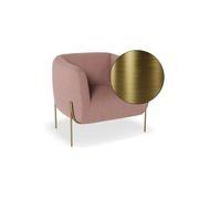 Belle Lounge Chair - Blush Pink -Brushed Matt Gold Legs gallery detail image