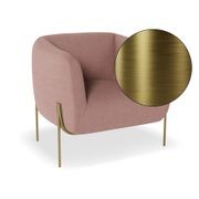 Belle Lounge Chair -Blush Pink Brushed Matt Bronze Legs gallery detail image