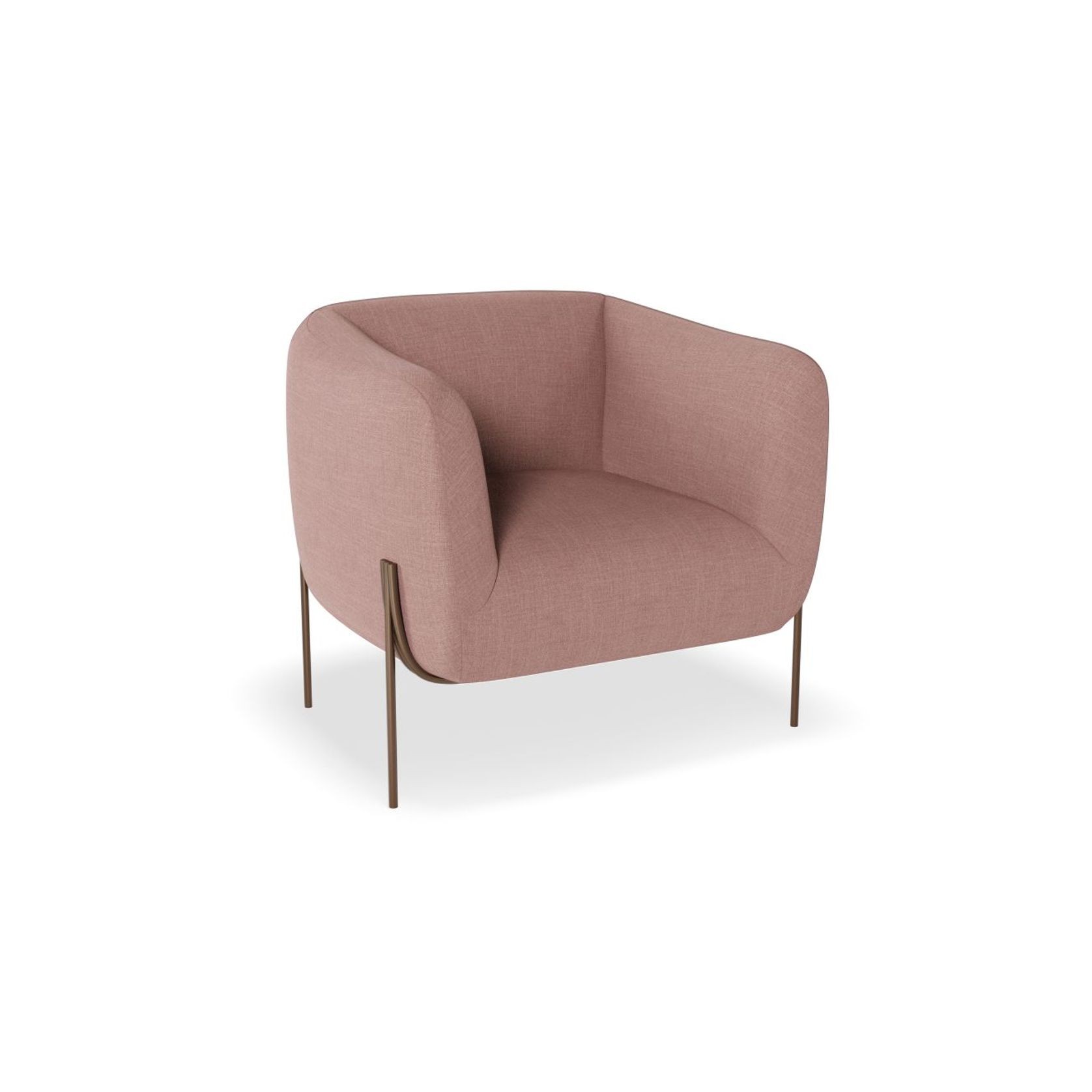 Belle Lounge Chair - Blush Pink -Brushed Matt Gold Legs gallery detail image