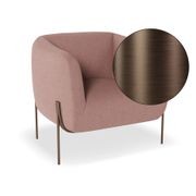 Belle Lounge Chair -Blush Pink Brushed Matt Bronze Legs gallery detail image