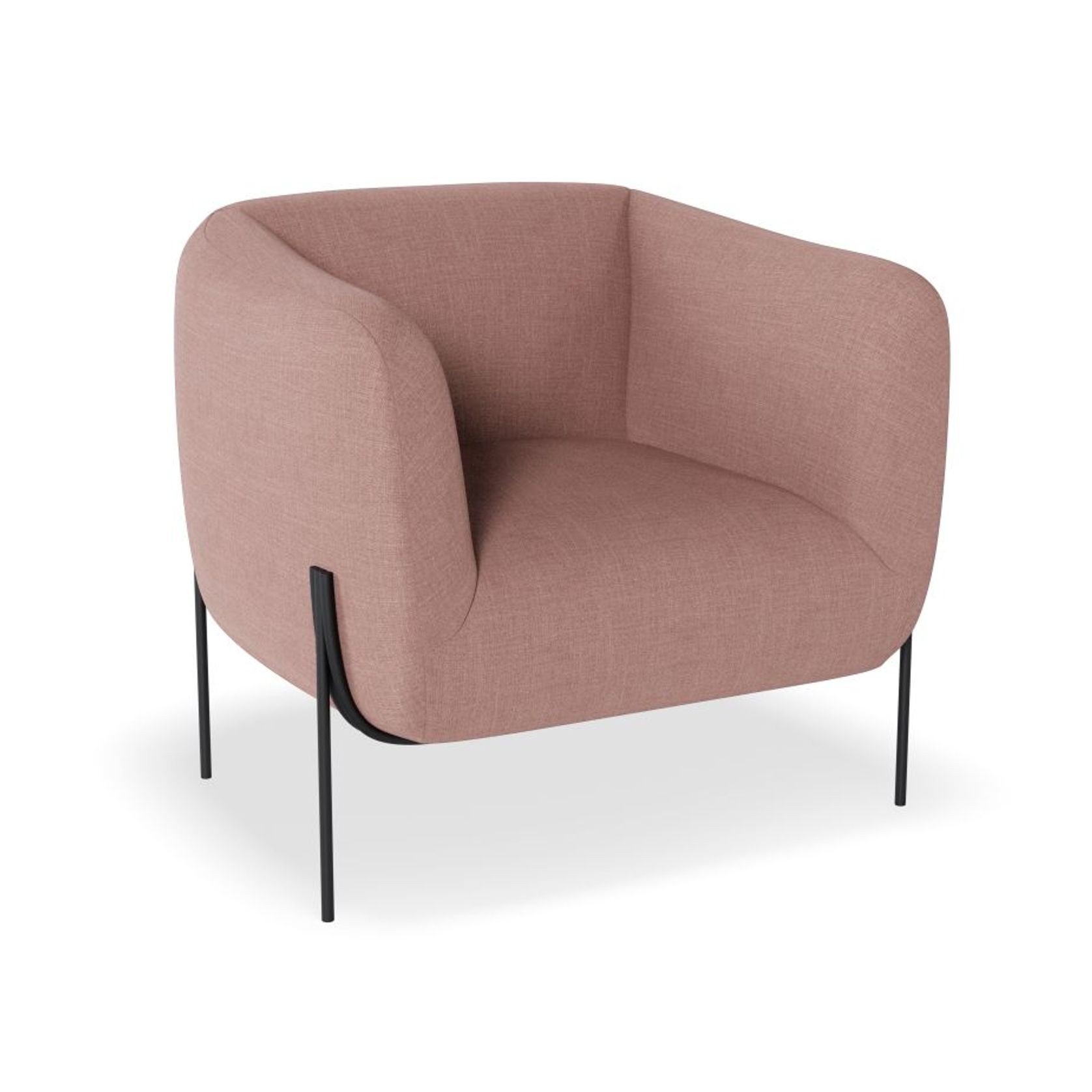Belle Lounge Chair - Blush Pink -Brushed Matt Gold Legs gallery detail image