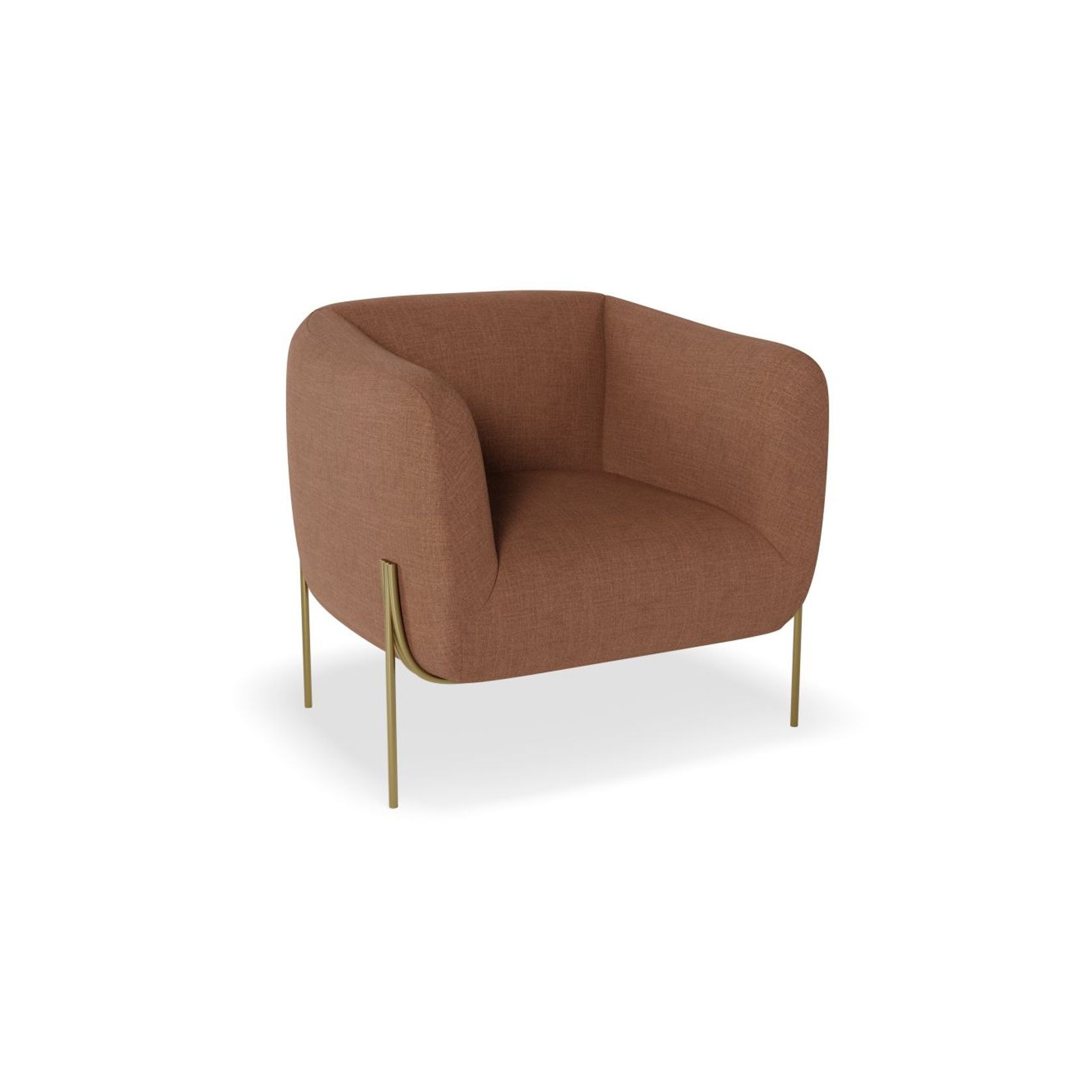 Belle Lounge Chair - Terracotta Rust - Brushed Matt Bronze Legs gallery detail image