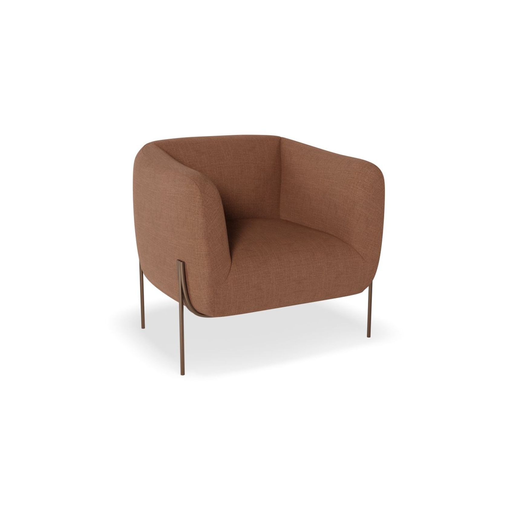Belle Lounge Chair - Terracotta Rust - Brushed Matt Gold Legs gallery detail image