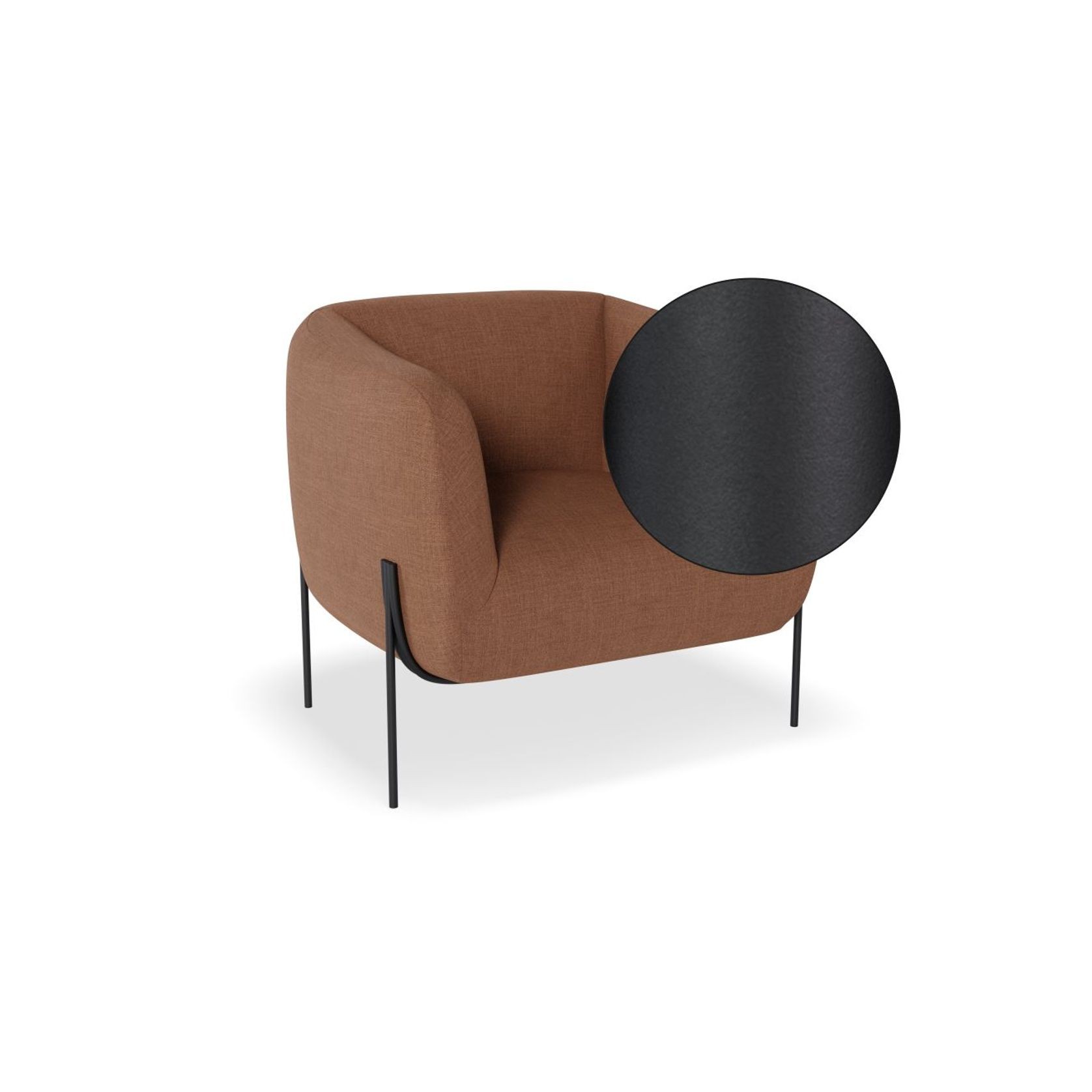 Belle Lounge Chair - Terracotta Rust - Brushed Matt Gold Legs gallery detail image