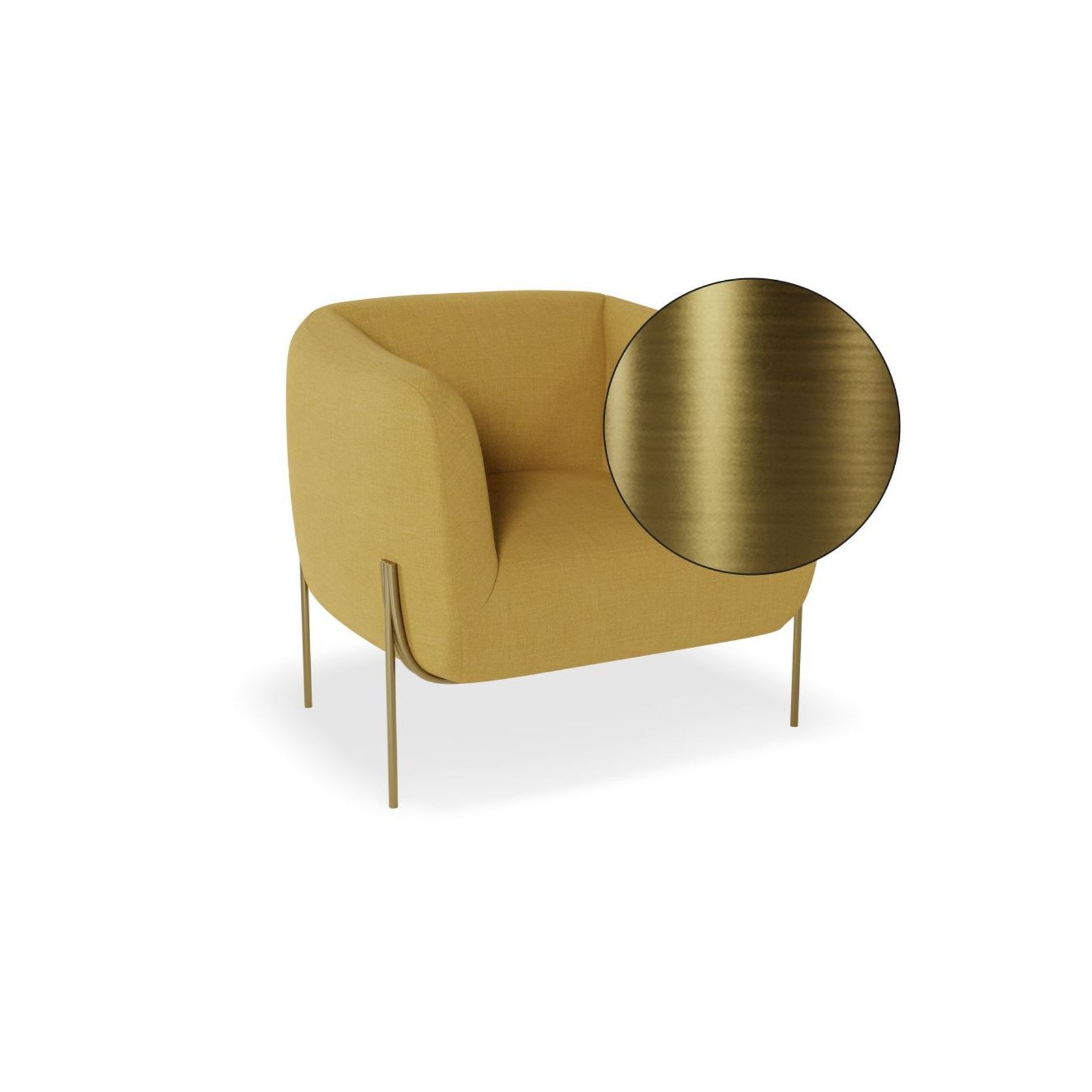 Belle Lounge Chair - Tuscan Yellow - Matt Black Legs gallery detail image