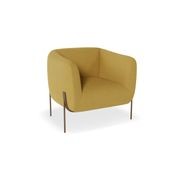 Belle Lounge Chair - Tuscan Yellow - Brushed Matt Gold Legs gallery detail image