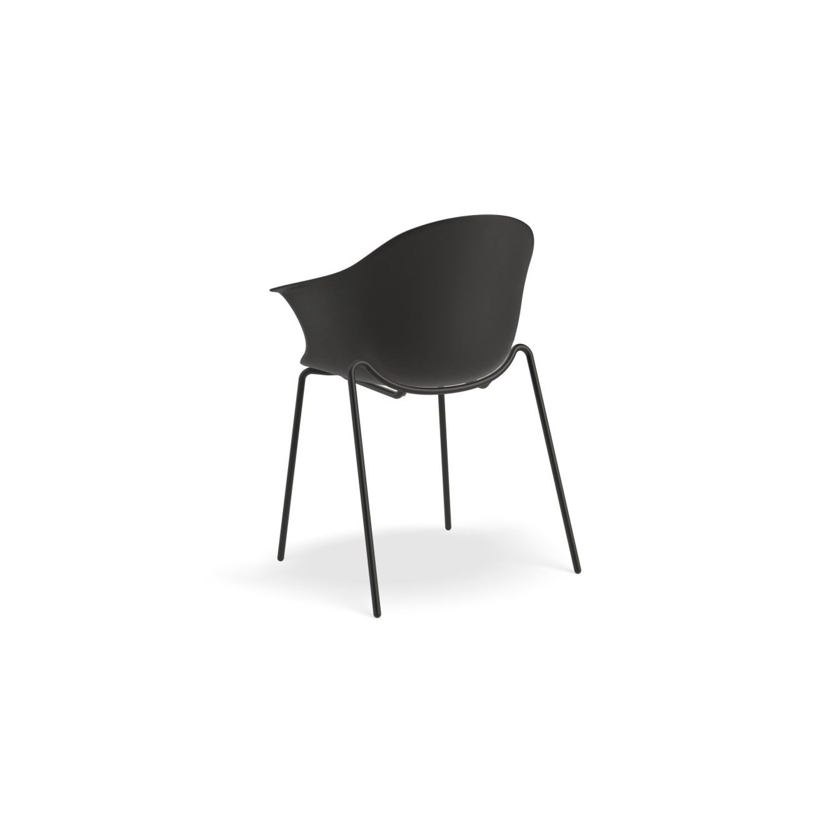 Pebble Armchair Black with Shell Seat - Sled Base gallery detail image