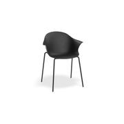 Pebble Armchair Black with Shell Seat - Pyramid Fixed Base with Castors gallery detail image