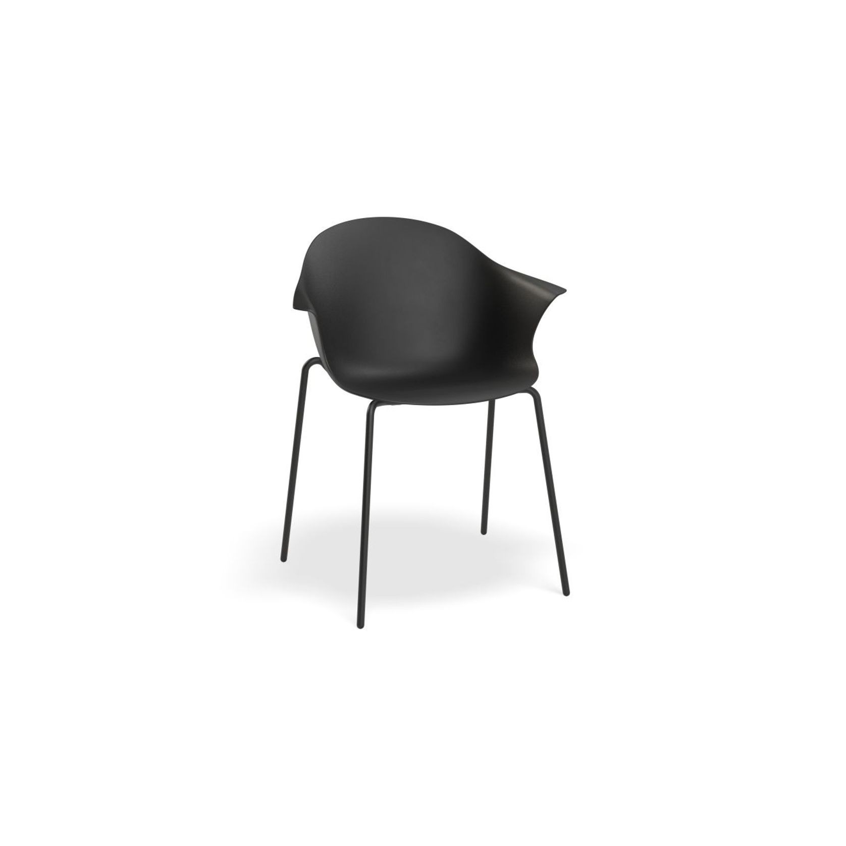 Pebble Armchair Black with Shell Seat - Swivel Base gallery detail image