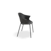 Pebble Armchair Black with Shell Seat - Pyramid Fixed Base with Castors gallery detail image