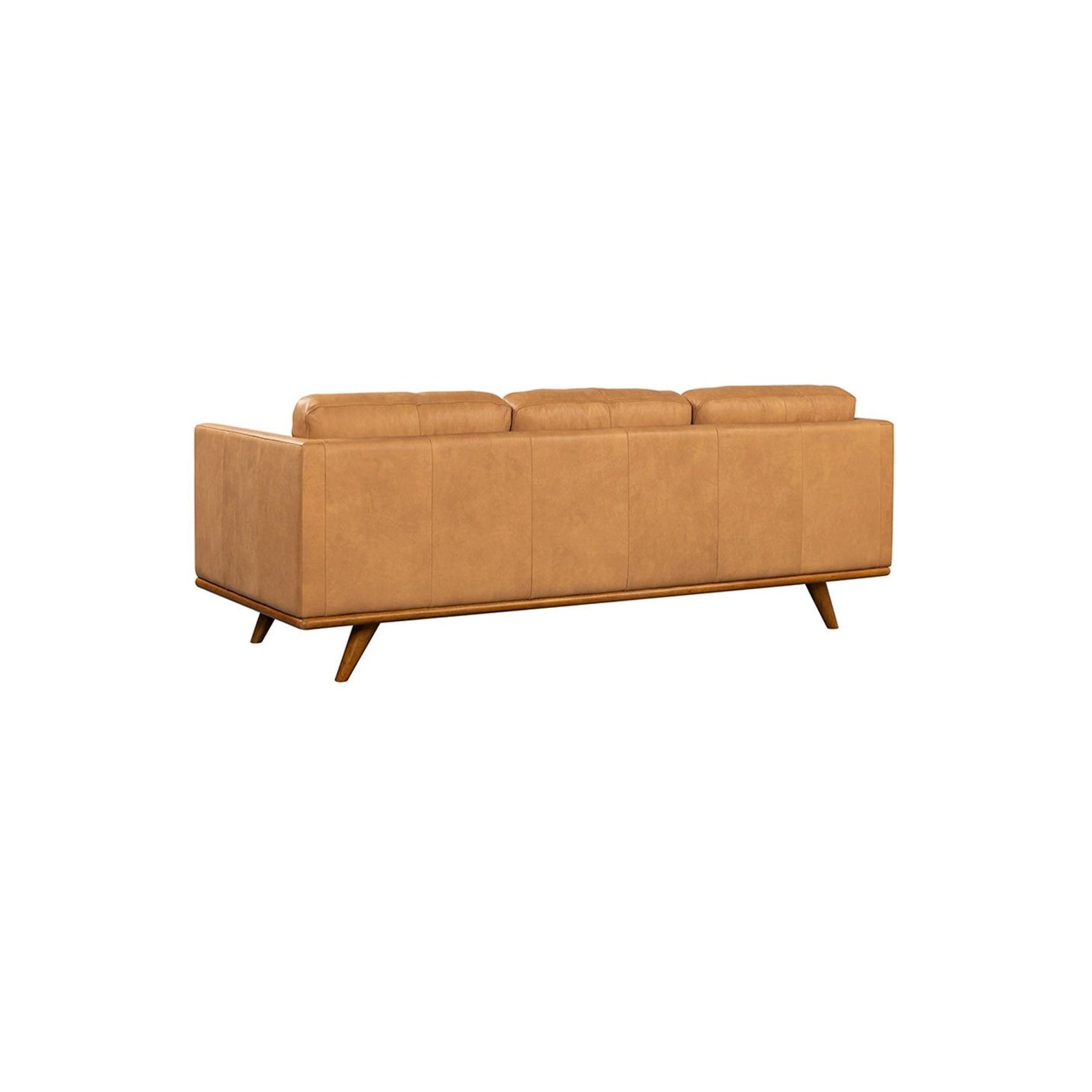 Manly Italian Leather Couch 3 Seater Tan Lounge Sofa gallery detail image