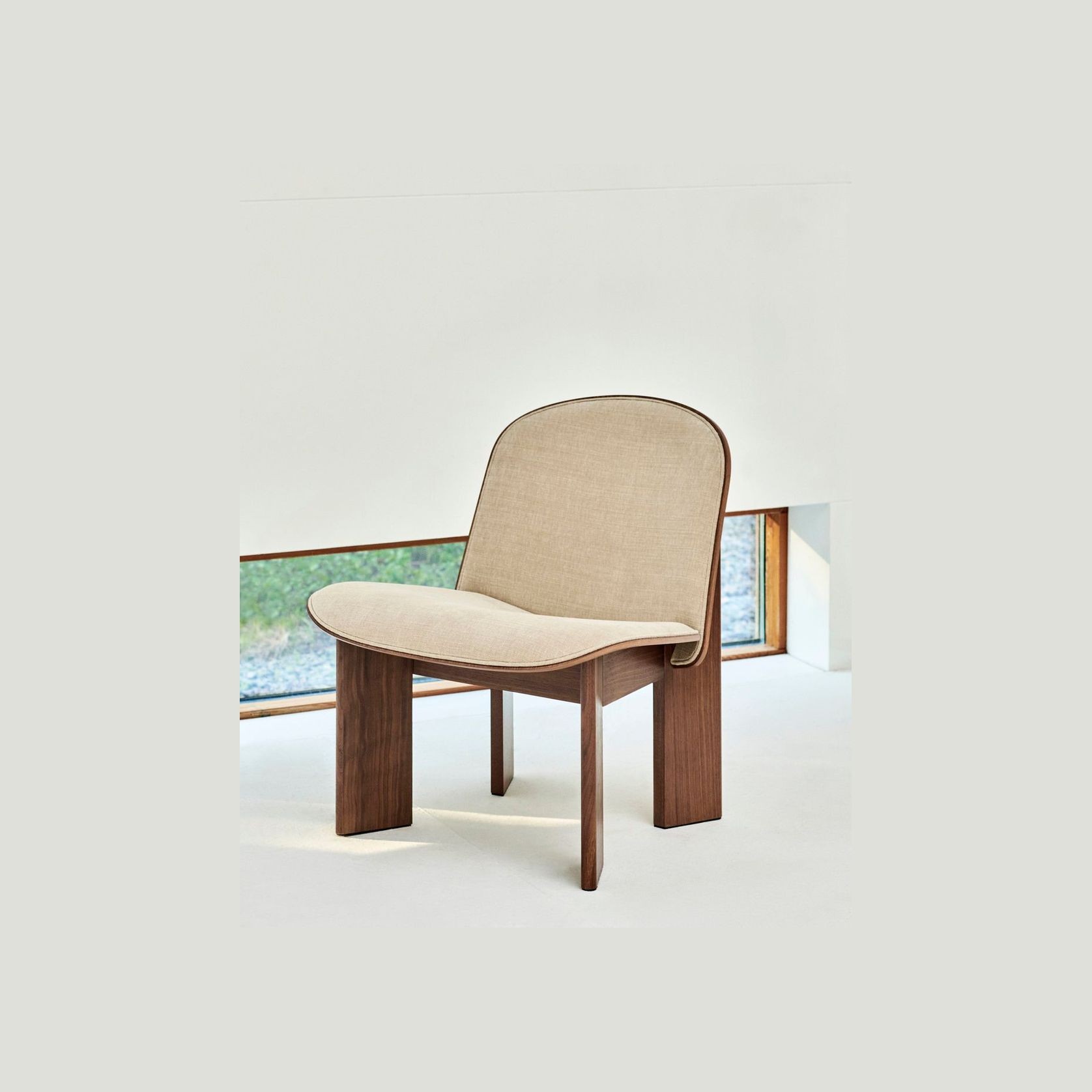 Chisel Lounge Chair Front Upholstered Walnut gallery detail image
