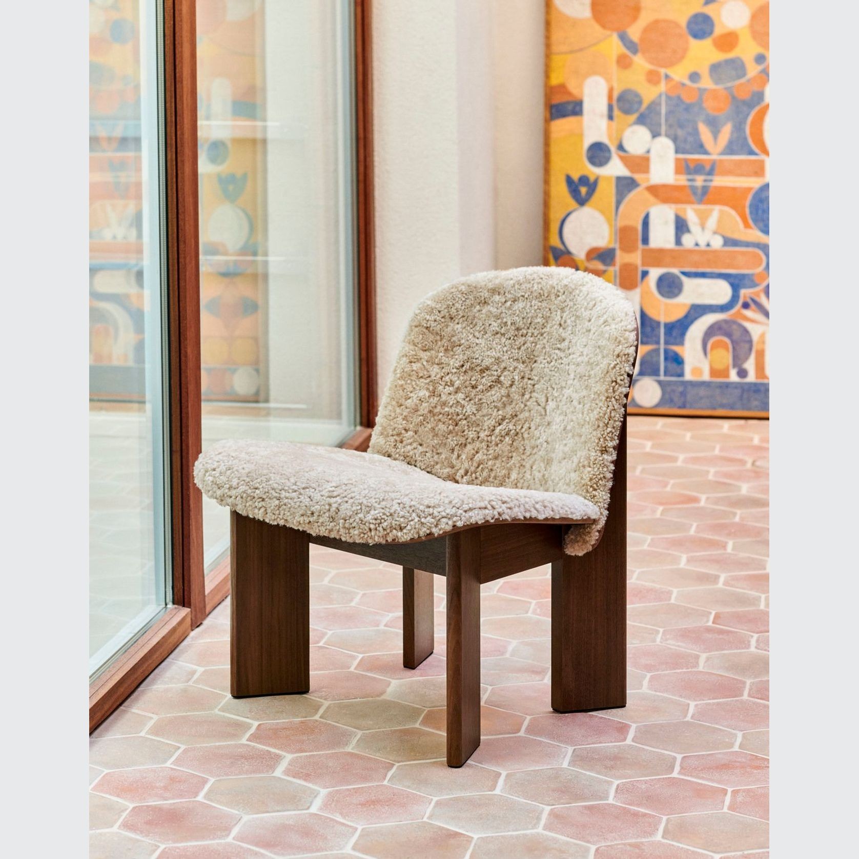 Chisel Lounge Chair Front Upholstered Walnut gallery detail image