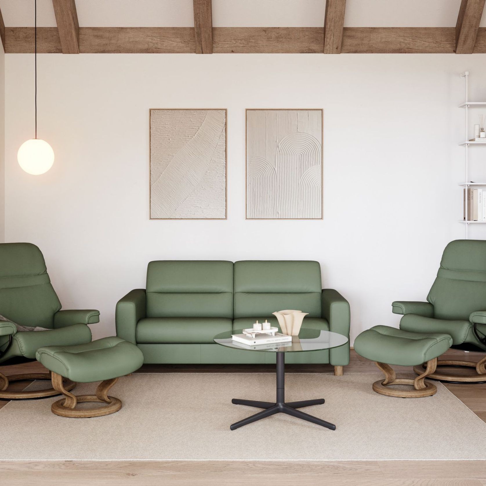 Stressless® Fiona Wood 2.5 Seater Sofa gallery detail image