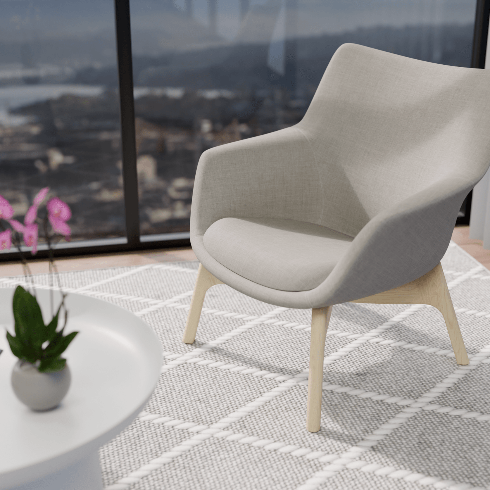 Flow Armchair - Light Grey gallery detail image