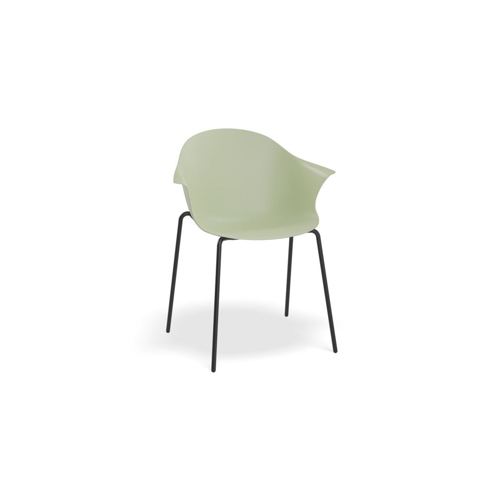 Pebble Armchair Mint Green with Shell Seat - Sled Base with Black Legs gallery detail image