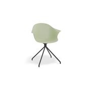 Pebble Armchair Mint Green with Shell Seat - Sled Base with White Legs gallery detail image