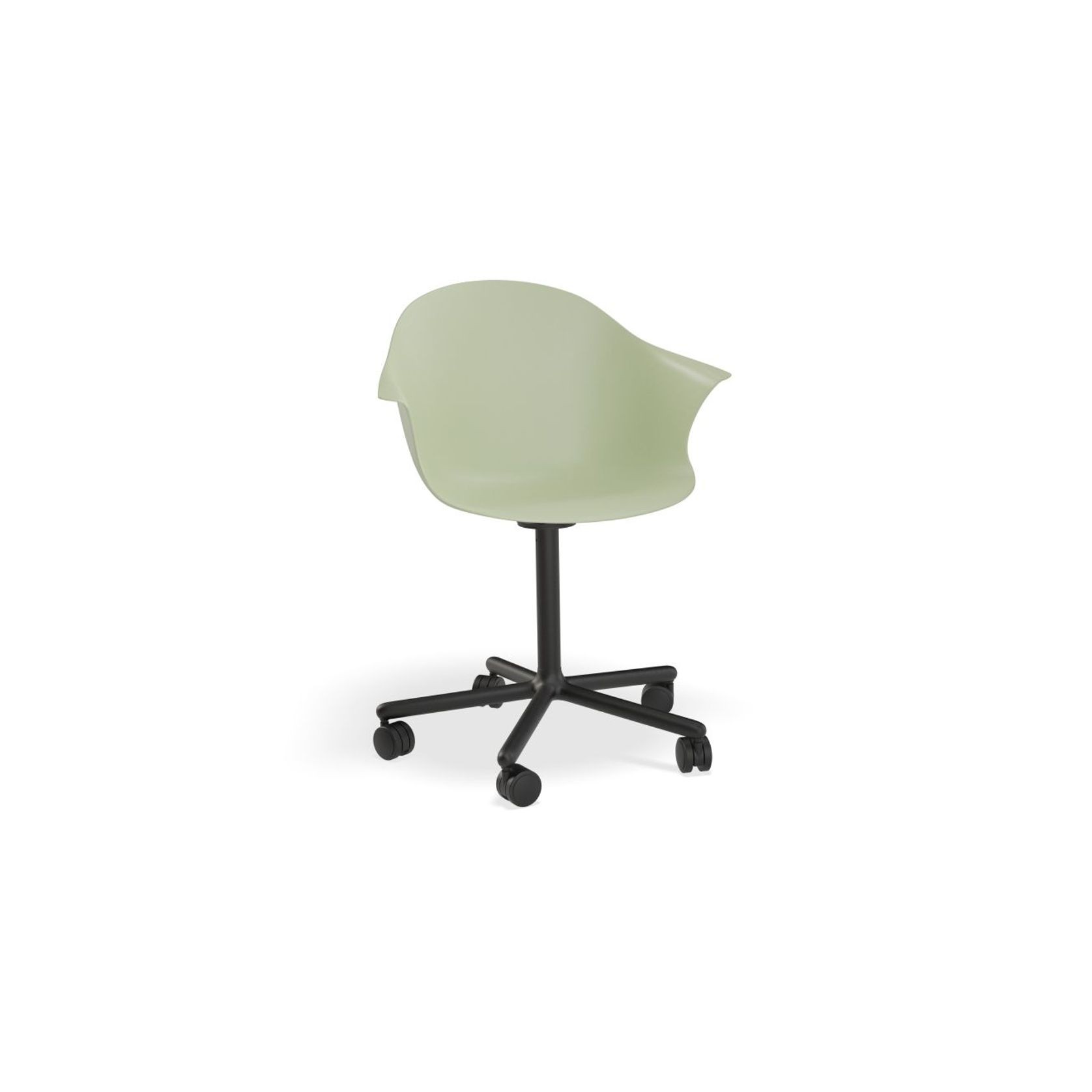 Pebble Armchair Mint Green with Shell Seat - Sled Base with Black Legs gallery detail image
