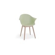 Pebble Armchair Mint Green with Shell Seat - Sled Base with White Legs gallery detail image