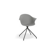 Pebble Armchair Grey with Shell Seat - Natural Beechwood Base gallery detail image