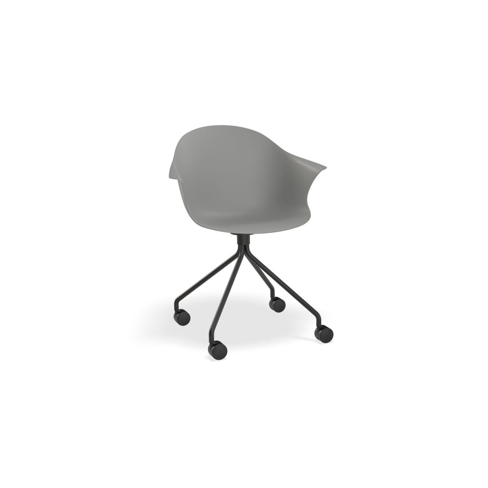 Pebble Armchair Grey with Shell Seat - 4 Post Base with White Legs gallery detail image