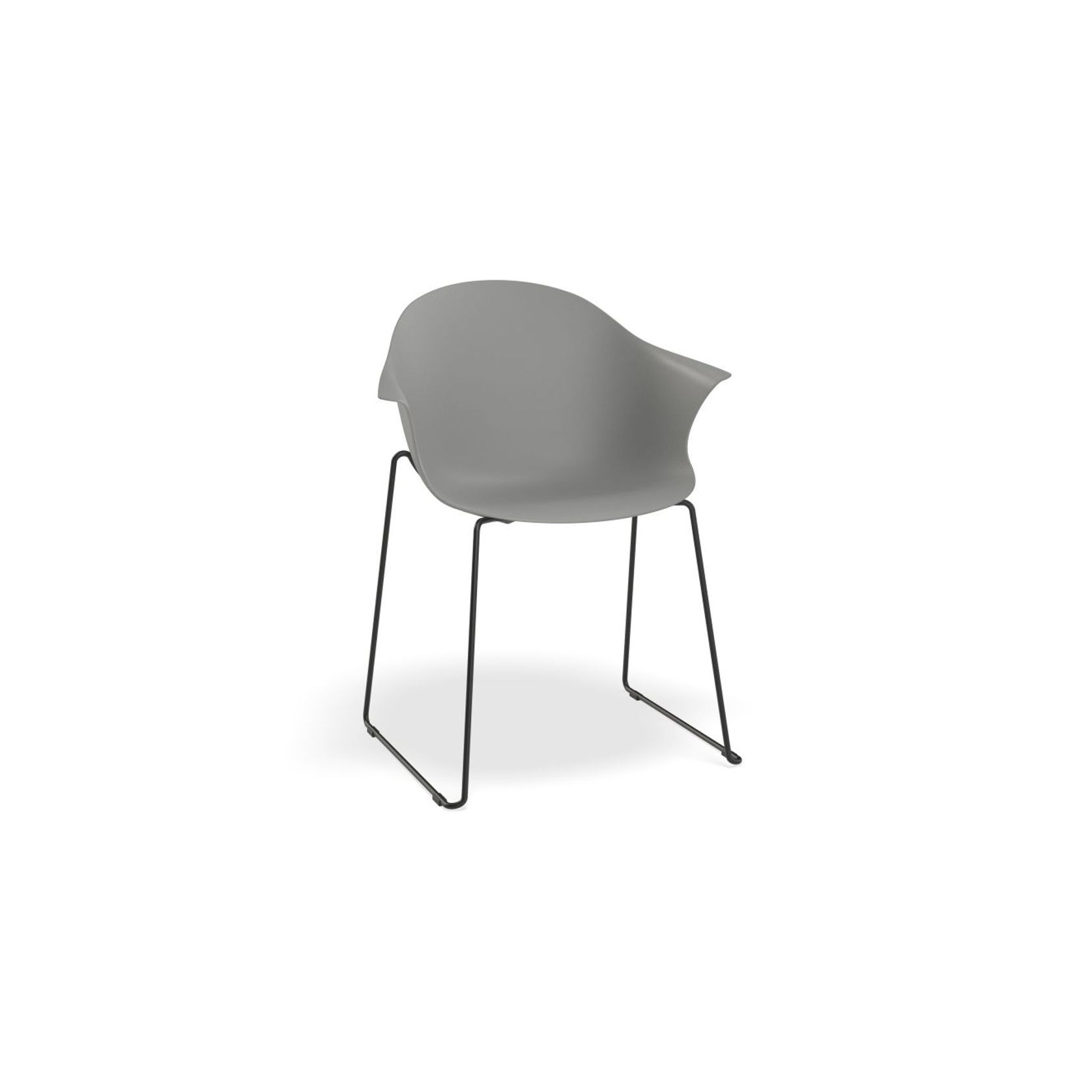 Pebble Armchair Grey with Shell Seat - 4 Post Base with White Legs gallery detail image