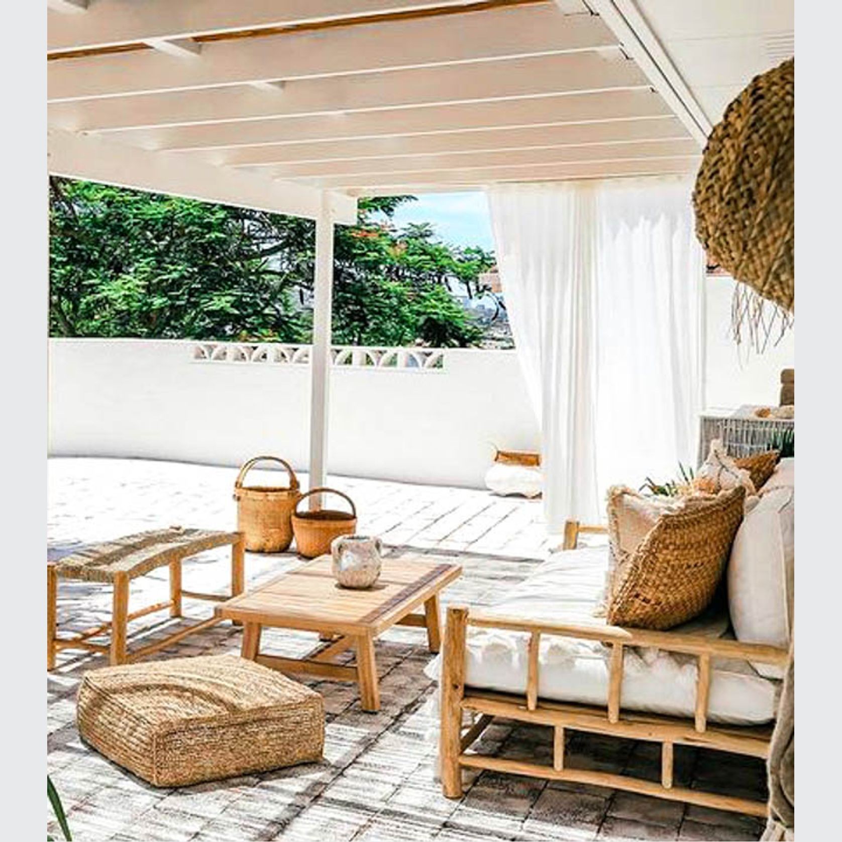 Cali Large Teak Lounge 200cm (Large) gallery detail image