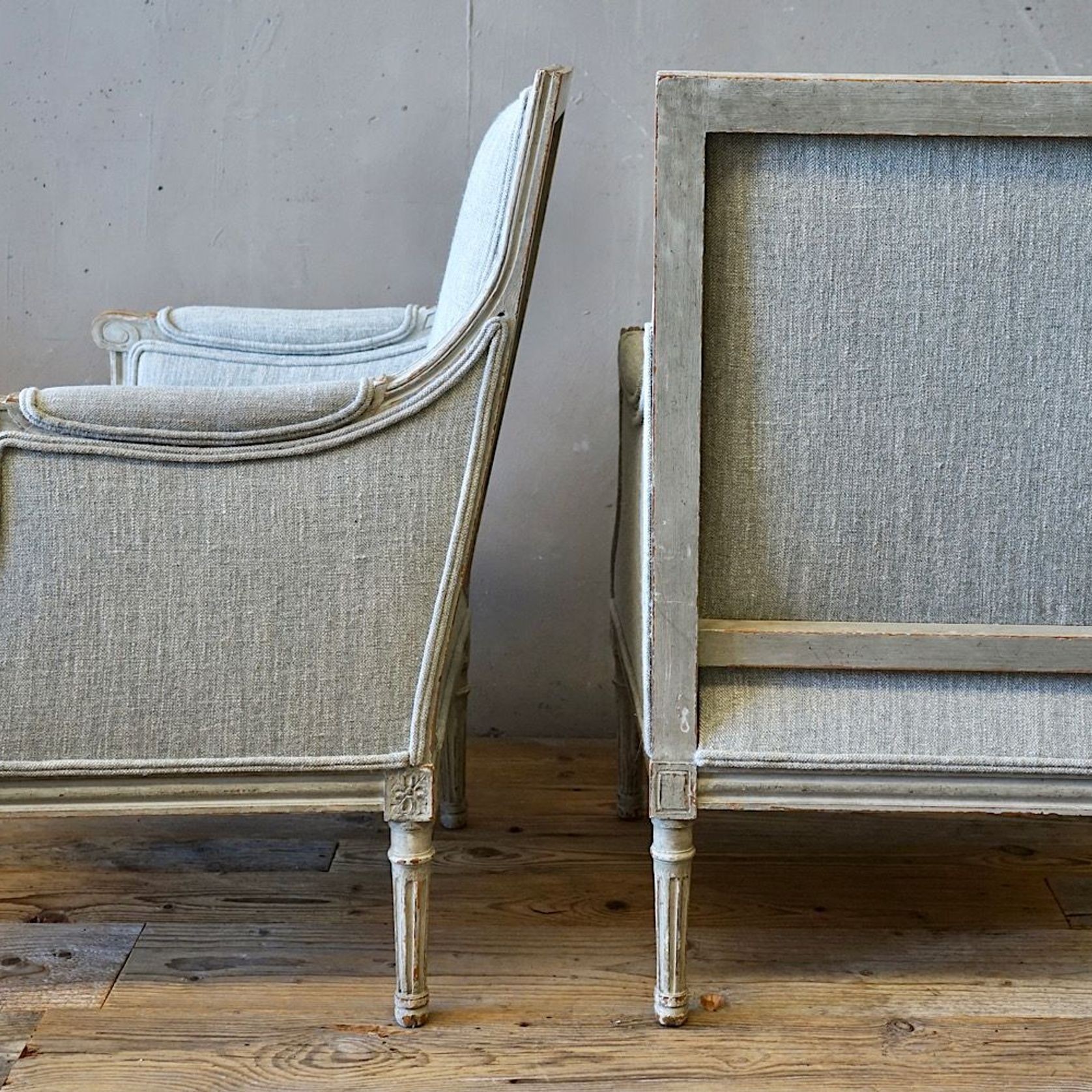 French Louis XVI Painted Armchairs (Pair) gallery detail image