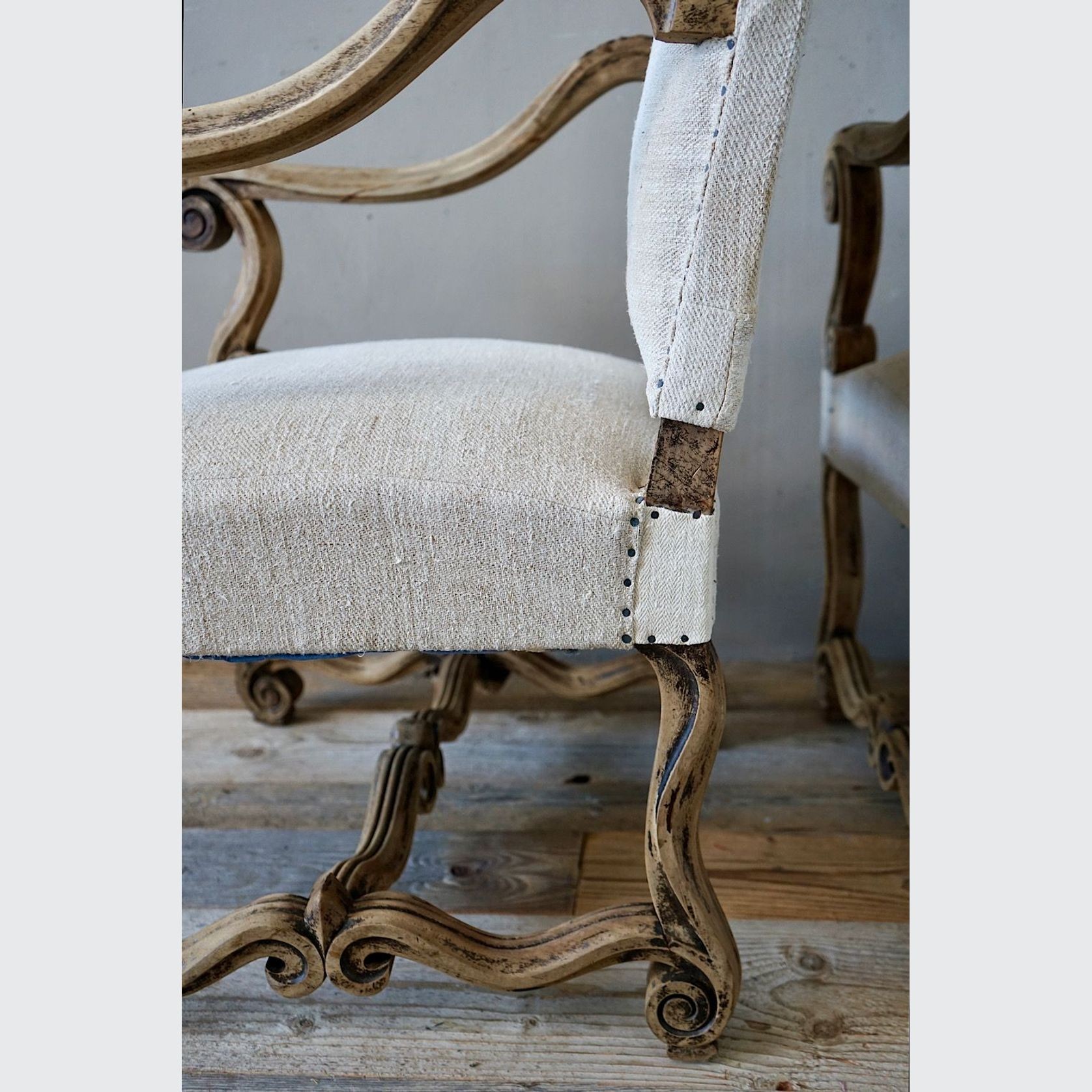 French Louis XIV Armchairs (Pair) gallery detail image