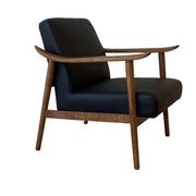 Spencer Mid-Century Leather Chair | Black gallery detail image