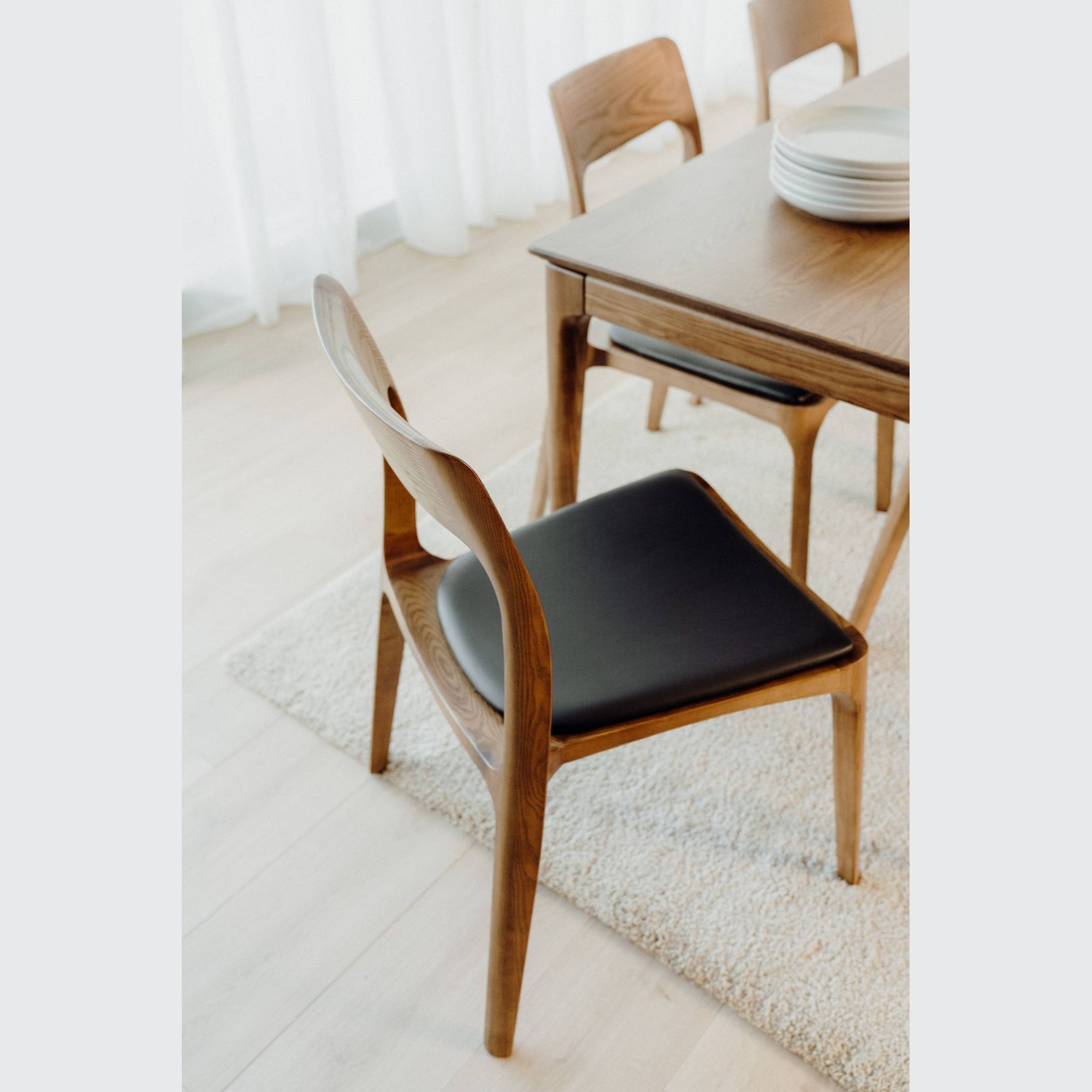 Ashton Leather Dining Chair | Black gallery detail image