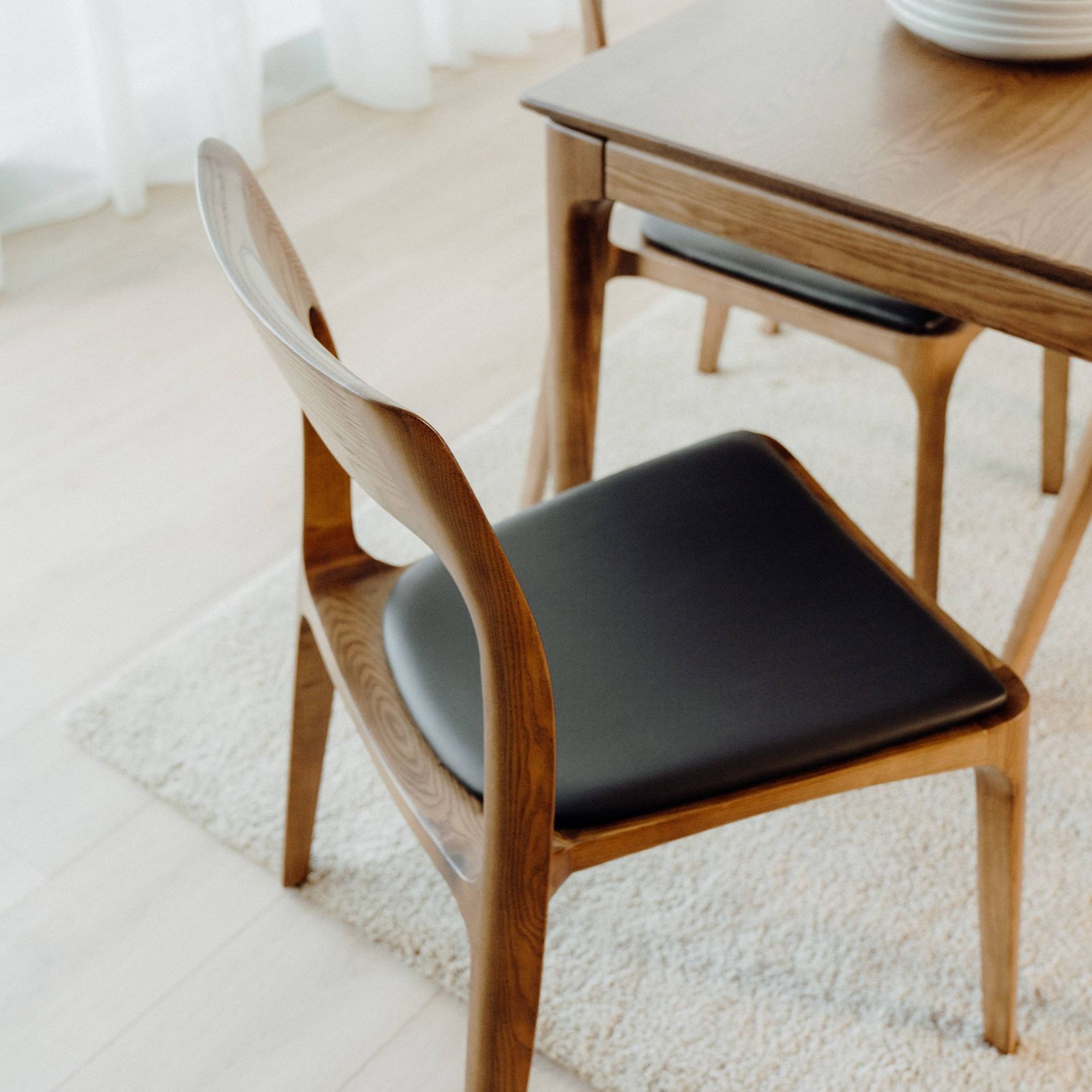 Ashton Leather Dining Chair | Black gallery detail image