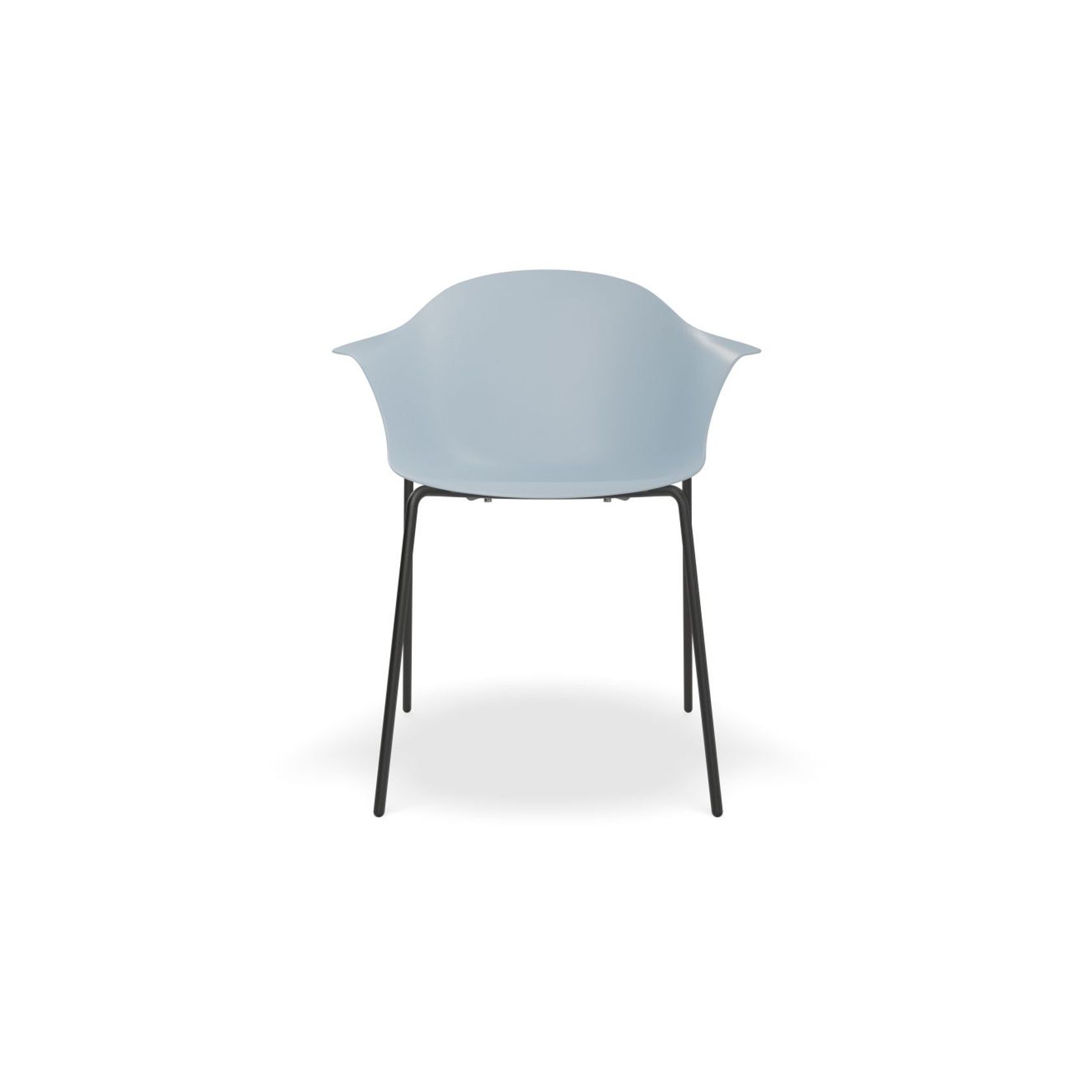 Pebble Armchair Pale Blue with Shell Seat - Sled Base with White Legs gallery detail image