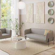 Belle Lounge Chair - Cloud Grey - Matt Black Legs gallery detail image