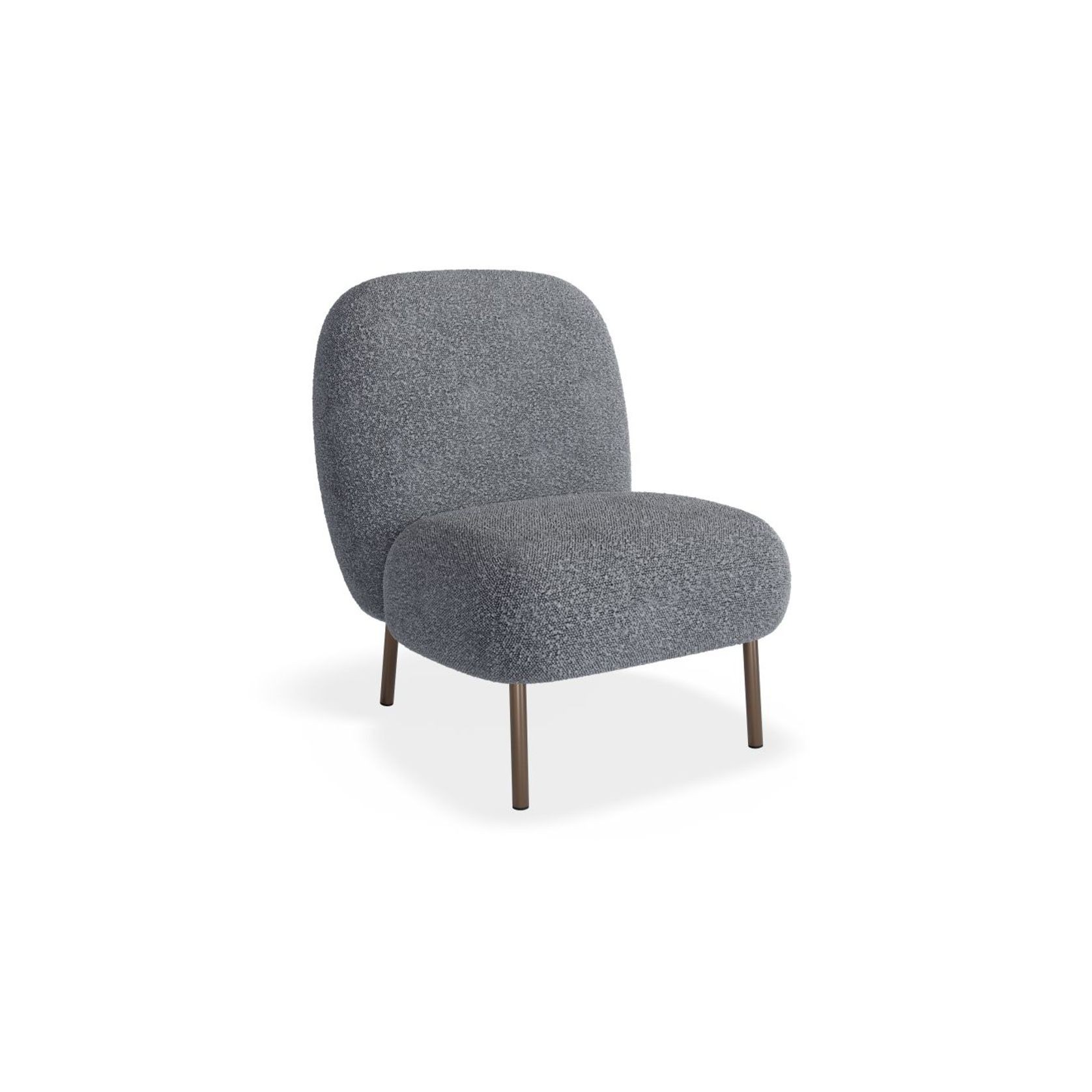 Moulon Lounge Chair - Elephant Boucle  - Brushed Matt Bronze Legs gallery detail image