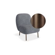 Moulon Lounge Chair - Elephant Boucle  - Brushed Matt Bronze Legs gallery detail image
