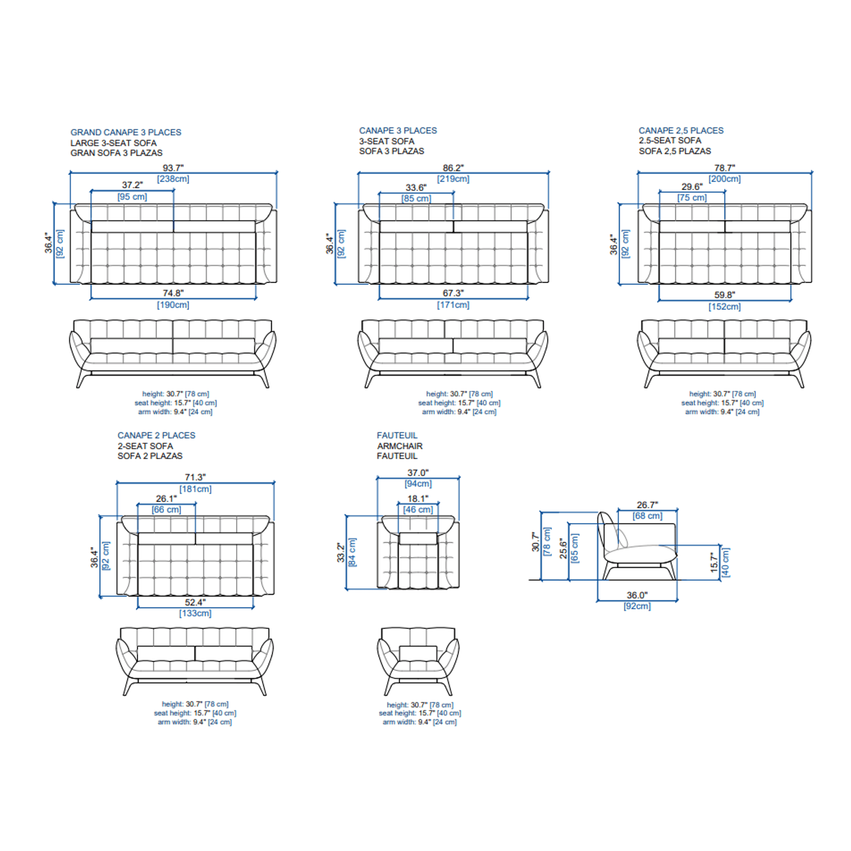 Parcours Large 3-seat sofa gallery detail image