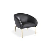 Solace Lounge Chair - Vintage Black Vegan Leather - Brushed Matt Gold Legs gallery detail image