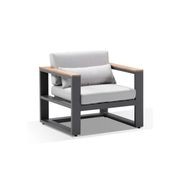 Balmoral 1 Seater Outdoor Aluminium and Teak Arm Chair gallery detail image