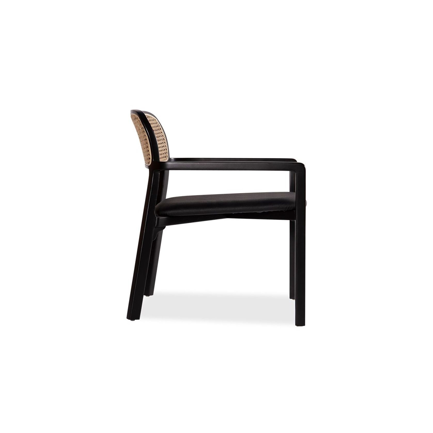 Vika Arm Chair Black with Cane Back ArchiPro AU