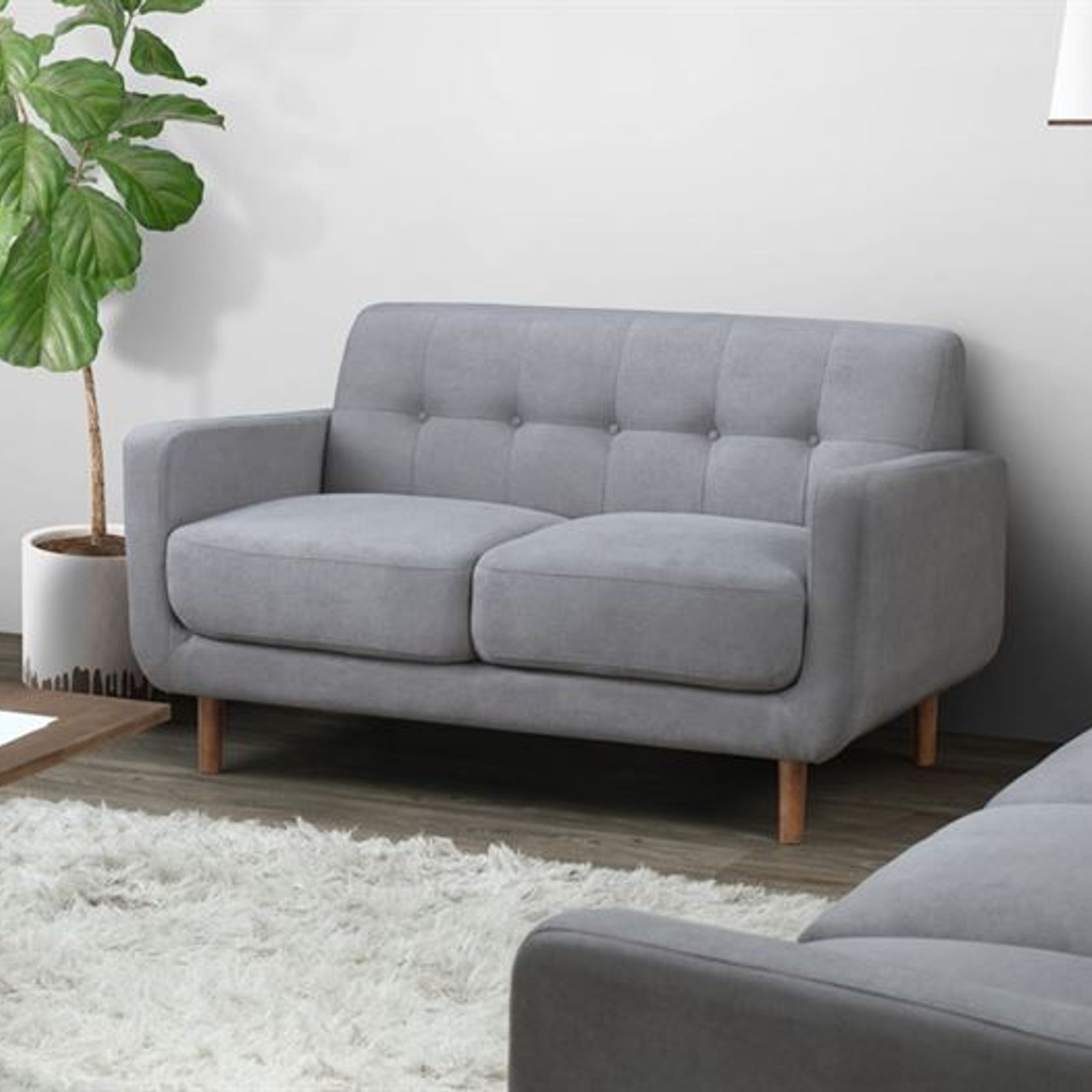 Bella Two Seater Sofa | Couch | Grey Fabric gallery detail image