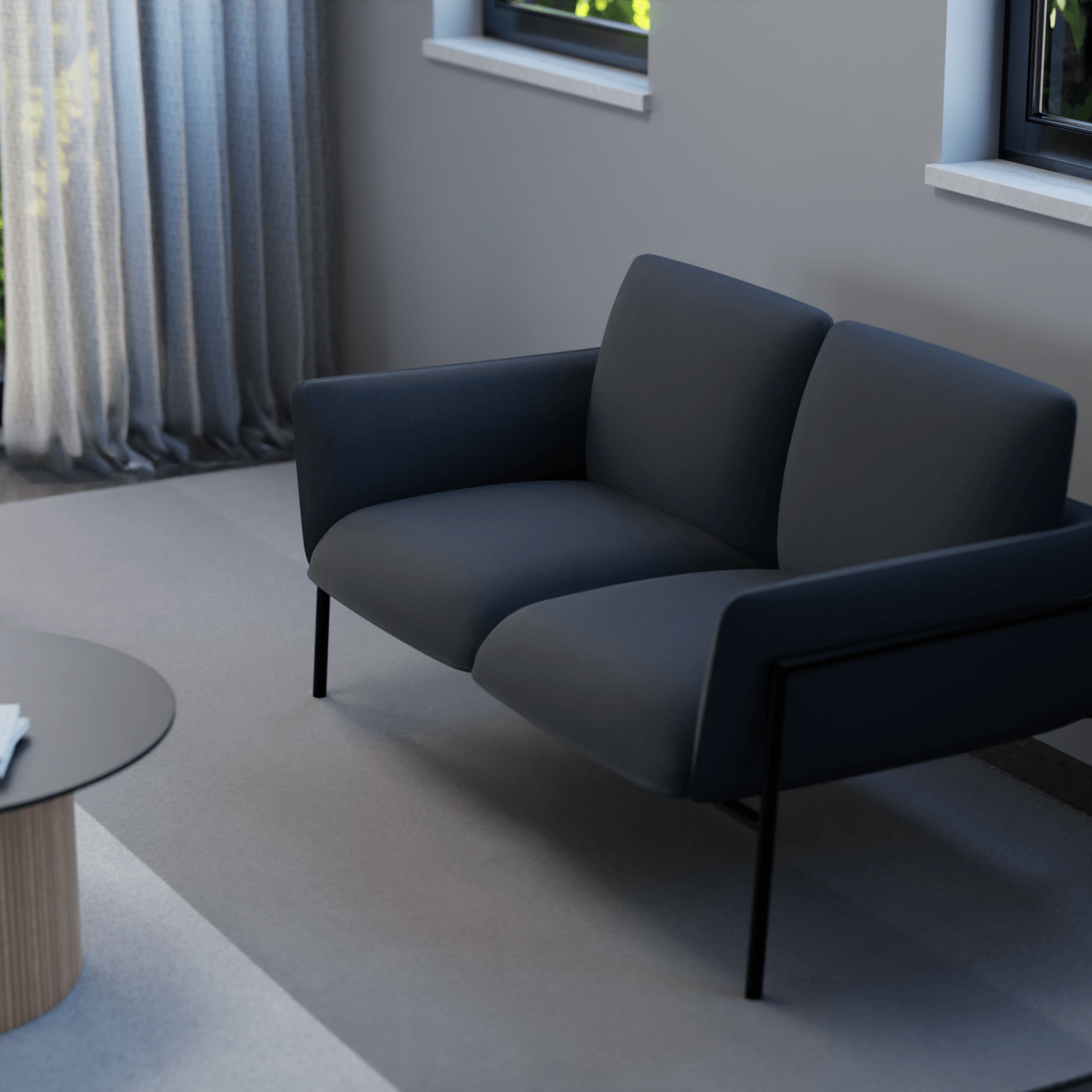 Charlie 2 Seater Midnight Blue gallery detail image