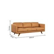 Manly Italian Leather Couch 3 Seater Tan Lounge Sofa gallery detail image