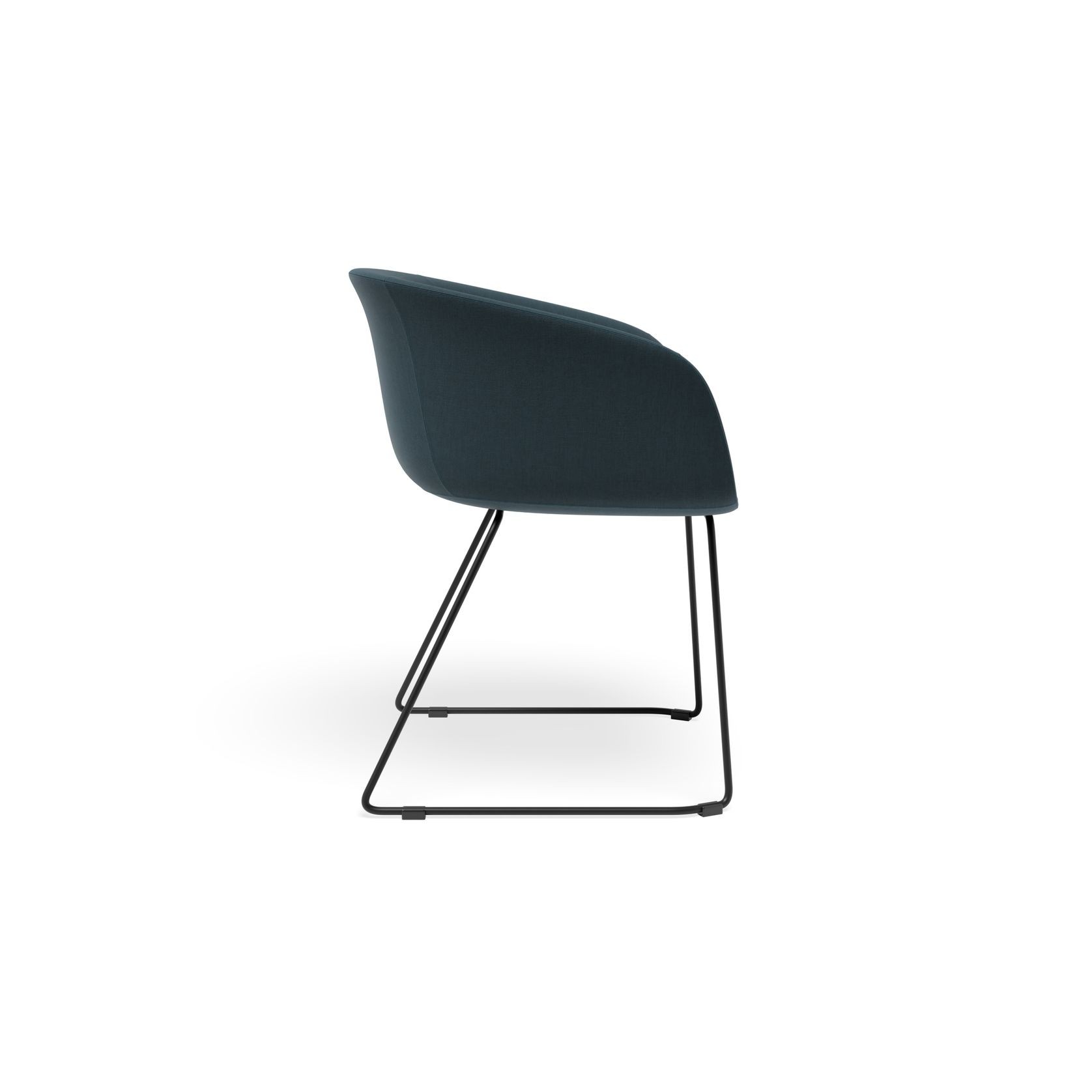 Lonsdale Armchair - Black Sled - Blue Fabric gallery detail image